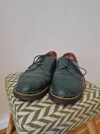Chaussures souliers Dr. Martens / Doc Martens vertes green low vintage Made in England