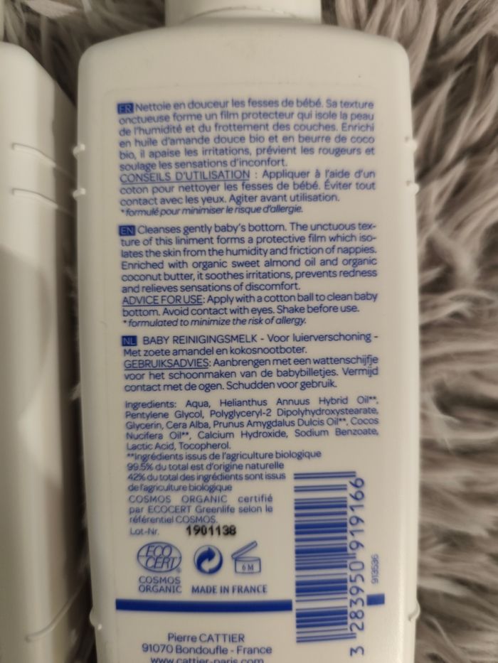 2  Liniments  lait nettoyant cattier bébés - photo numéro 3