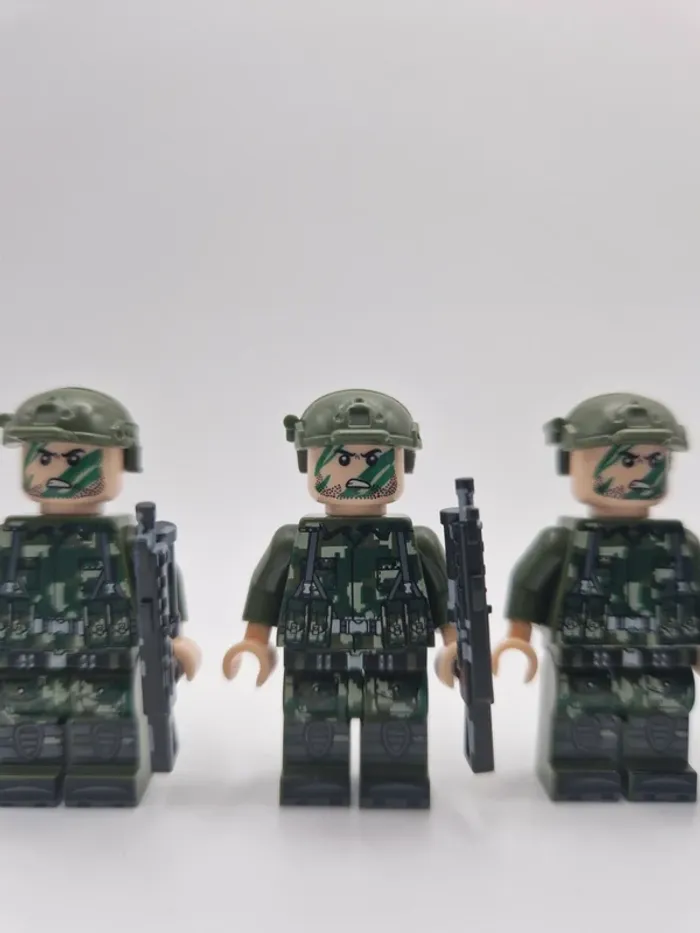 Figurines type lego 6 militaires modernes américain - photo numéro 2