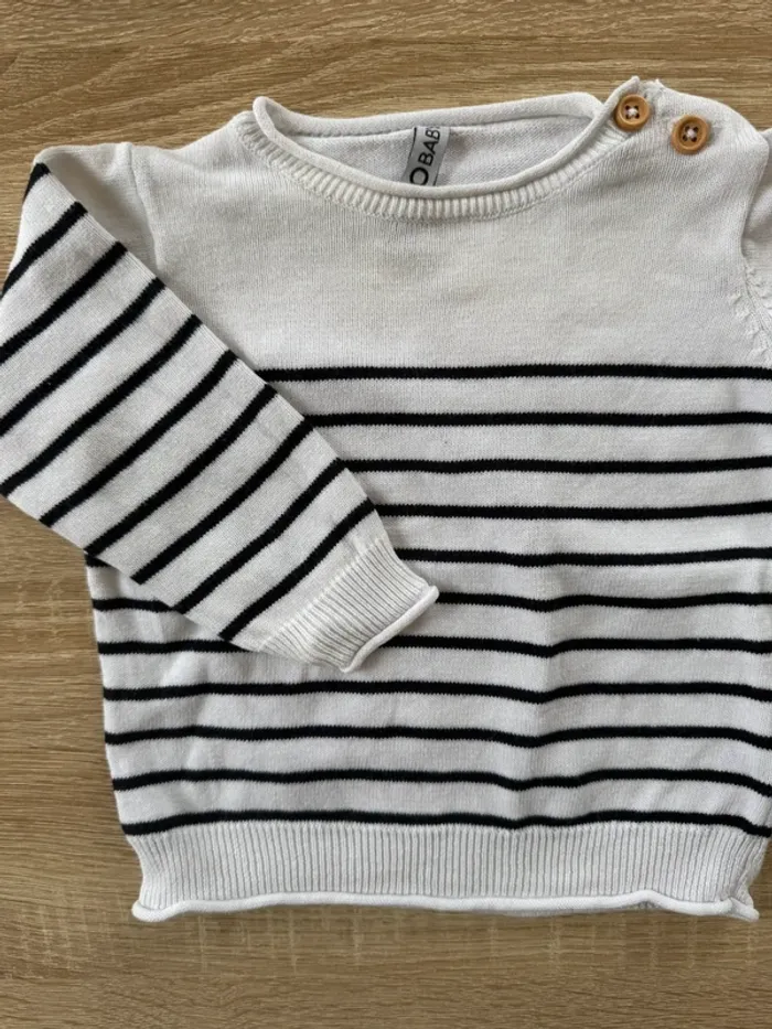 Pull rayé 6 mois NPO Baby TBE - photo numéro 2