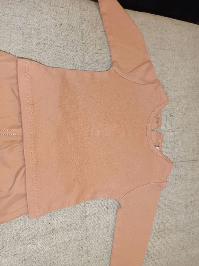 Ensemble pull et jogging vieux rose fille 3 mois - photo numéro 5