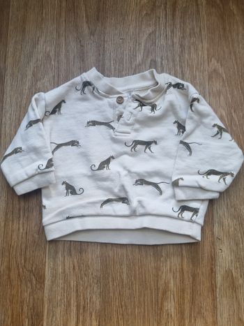 Sweat léger crème motif léopards - LC Kids - 18 mois