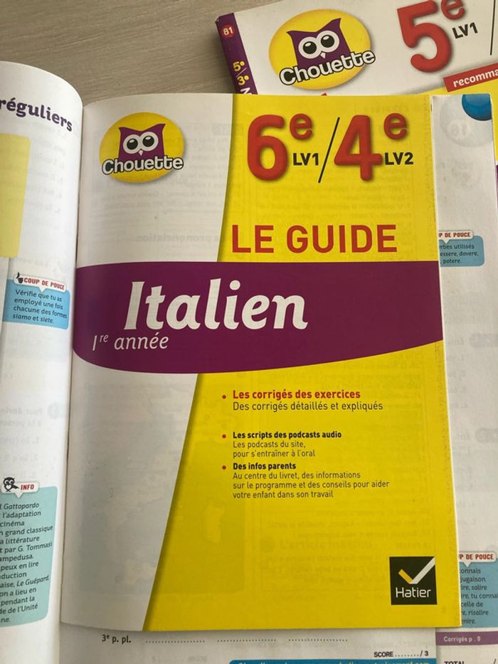 2 cahiers de révision Italien Collège (Hatier) Neuf avec corrigés - photo numéro 4