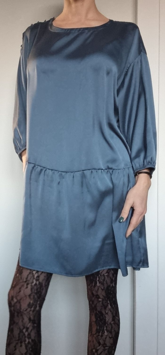 🌸 robe satinée bleu 38 - photo numéro 6