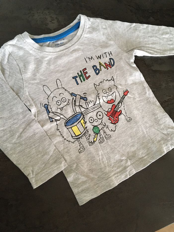 T-shirt garçon 9/12 mois monstres primark gris