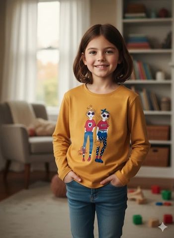 Tee-shirt moutarde 8 ans