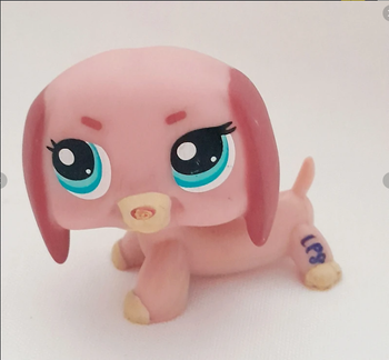 Figurine Littlest Pet Shop Chien Teckel rose