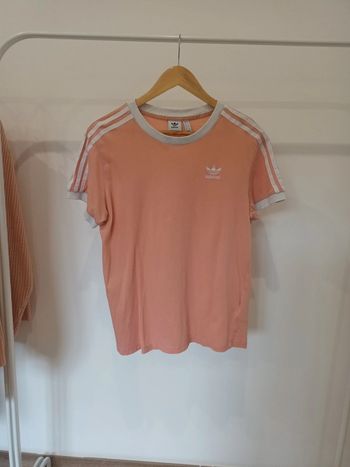 T-shirt Adidas rose et blanc taille 36