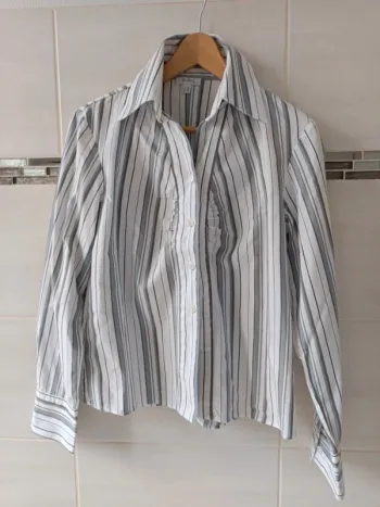 Chemise 123 rayures grises/blanches t.42