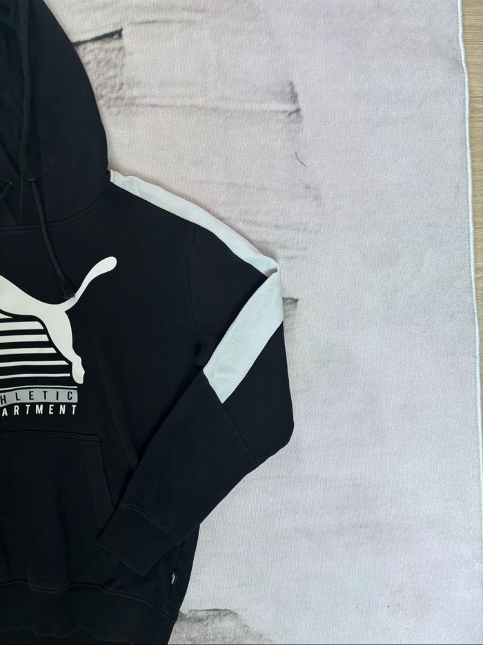 Sweat à capuche Puma, Taille S, Imprimé Blanc et Bandes Blanches sur les Épaules - photo numéro 5