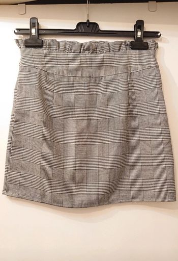 Mini jupe à carreaux blanc et noir