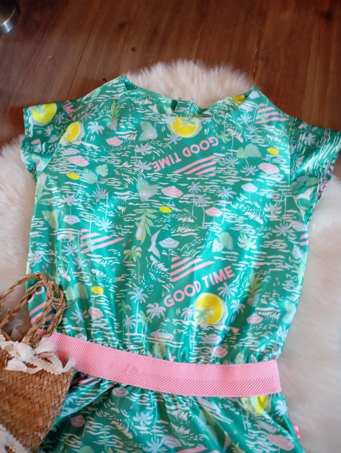 Billieblush 💖 robe chic satinée verte 12 ans - photo numéro 2