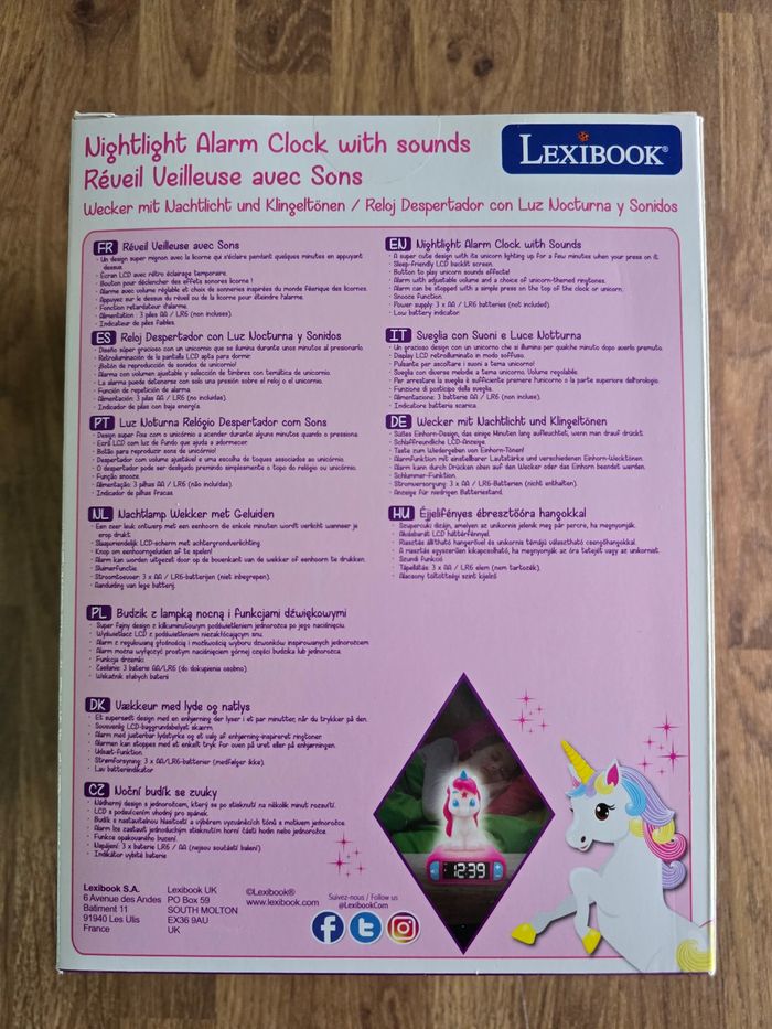 Réveil veilleuse digital LEXIBOOK - Licorne - 3D lumineux et sonore - Blanc et rose - Enfant - photo numéro 5