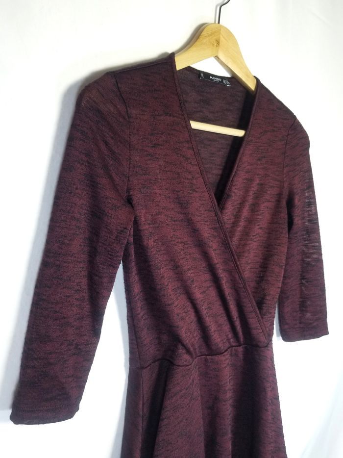 Robe bordeaux Mango - Taille XS - photo numéro 3