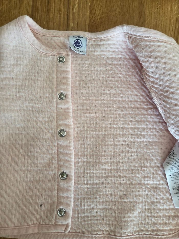 Gilet Petit Bateau rose pale - photo numéro 2