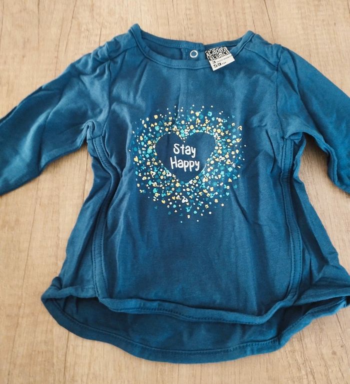 T-shirt manches longues fille bleu marine taille 3 mois Tape à l'oeil - photo numéro 2