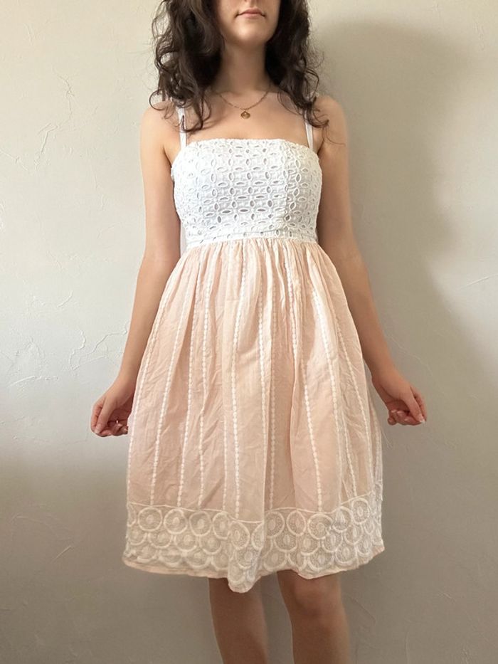 Robe bustier dentelle rose et blanche - photo numéro 3