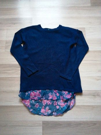 Pull ouvert dans le dos avec empiècement chemise