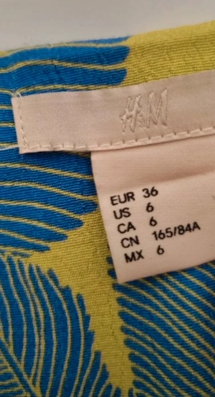 Robe longue imprimée bleu vert h&m 38 - photo numéro 11