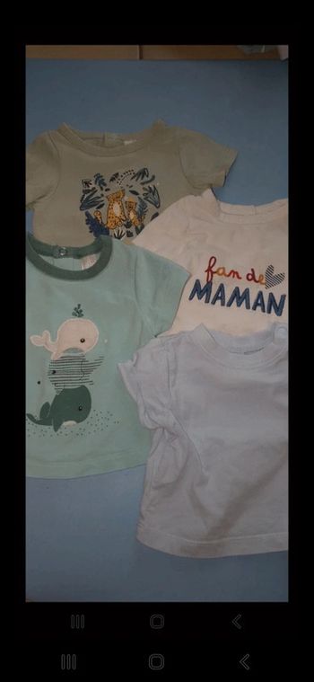 Lot de t-shirts MC 1 mois
