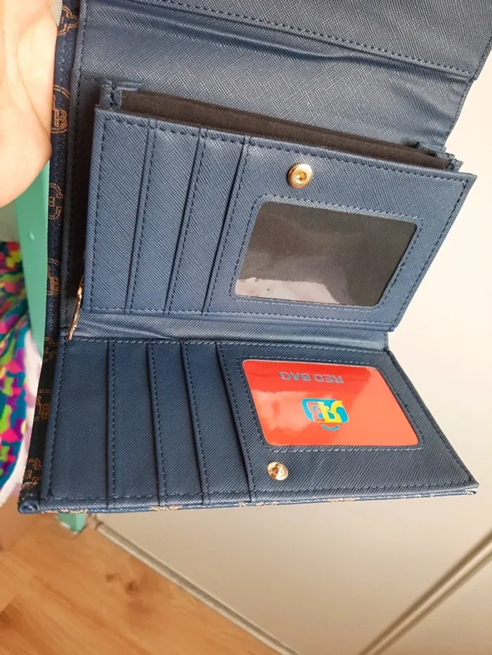 Grand porte feuille bleu tendance - photo numéro 3