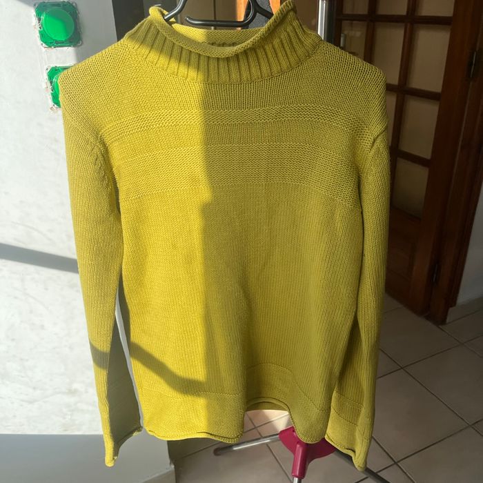 Pull à col vert/jaune