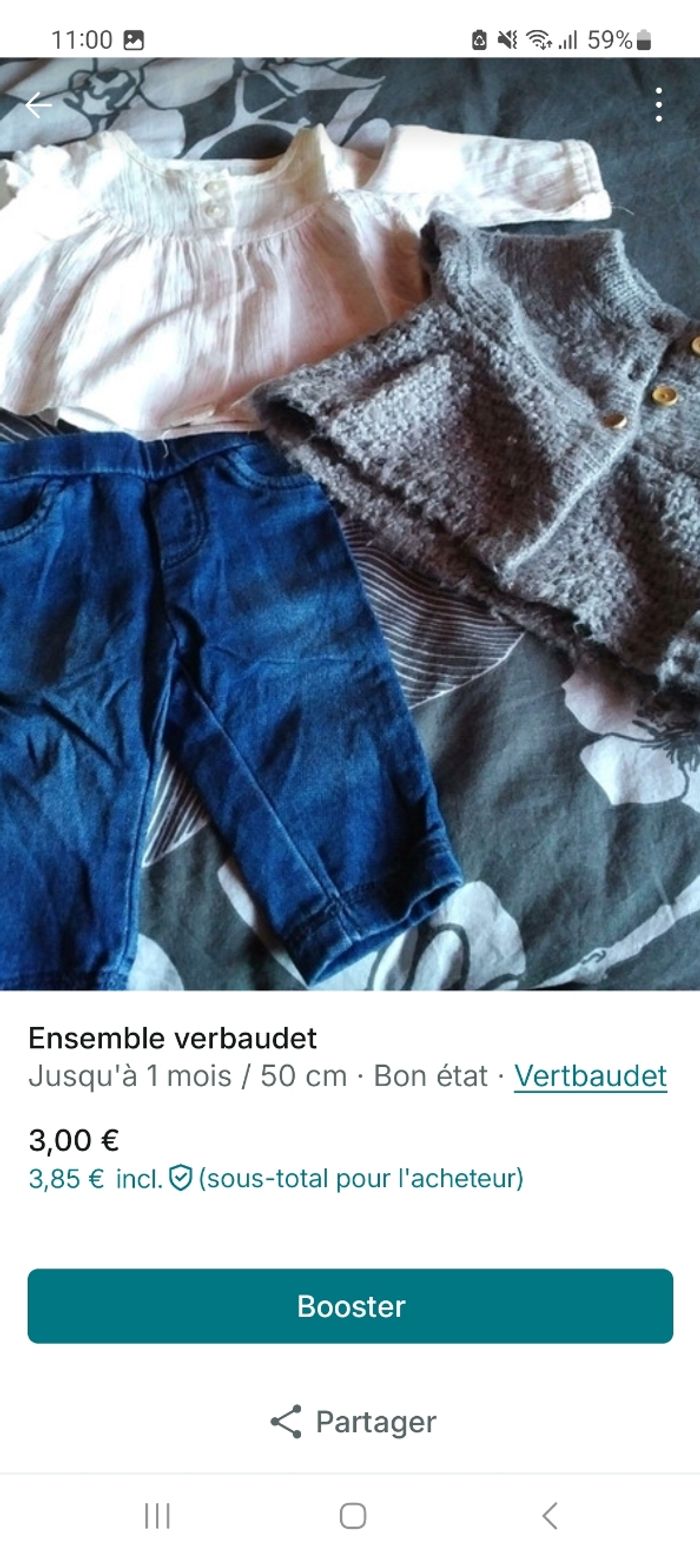 Vêtements fille 1 et 3 mois