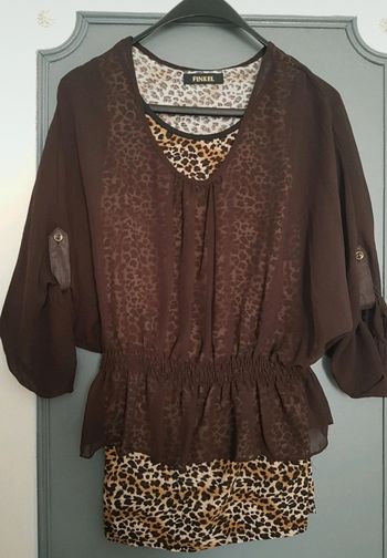 Tunique impression léopard manches longues