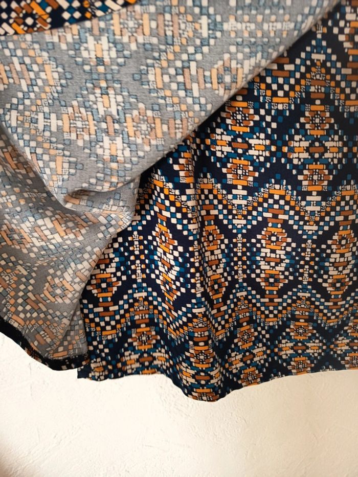 Jupe courte façon portefeuille imprimé wax - photo numéro 4