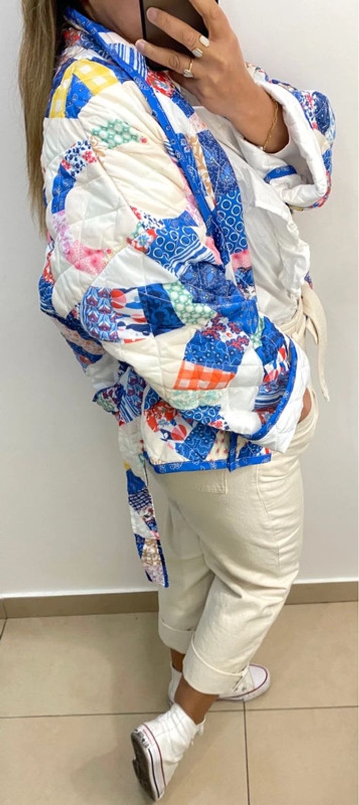 Veste Kimono Matelassé Oversize Idéal Pour La Mi Saison Taille S-M Et Plus - photo numéro 6