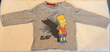 T-shirt manches longues Bart Simpson gris – Enfant