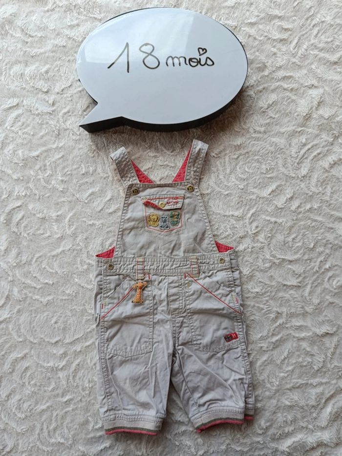 Salopette short Garçon 18 mois animaux jungle safari Sergent major Fapaul