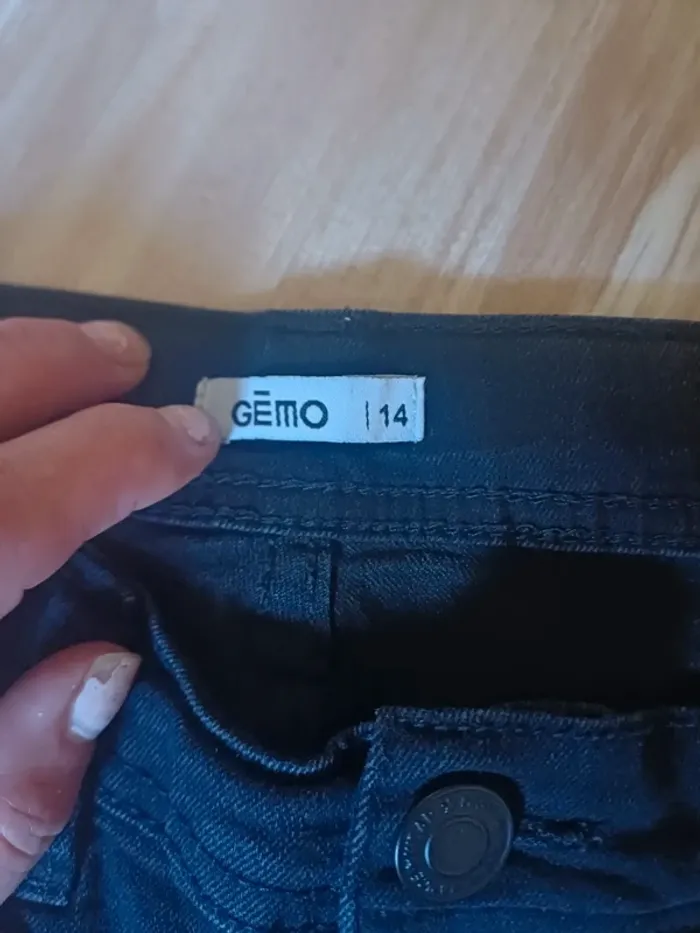 Jeans skinny noir 14 ans taille réglable - photo numéro 2