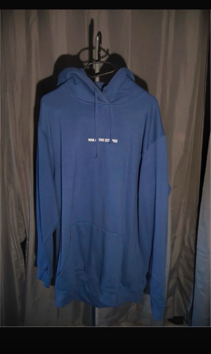 Sweat à capuche bleu oversize - unisexe
