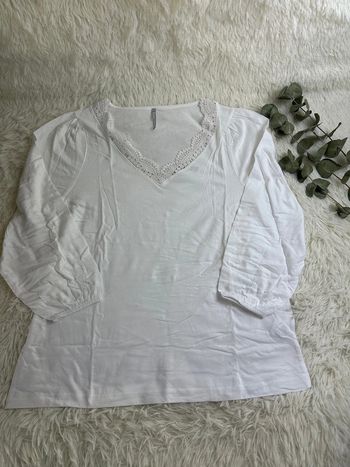 T-shirt macramé uni blanc blancheporte taille 42/44