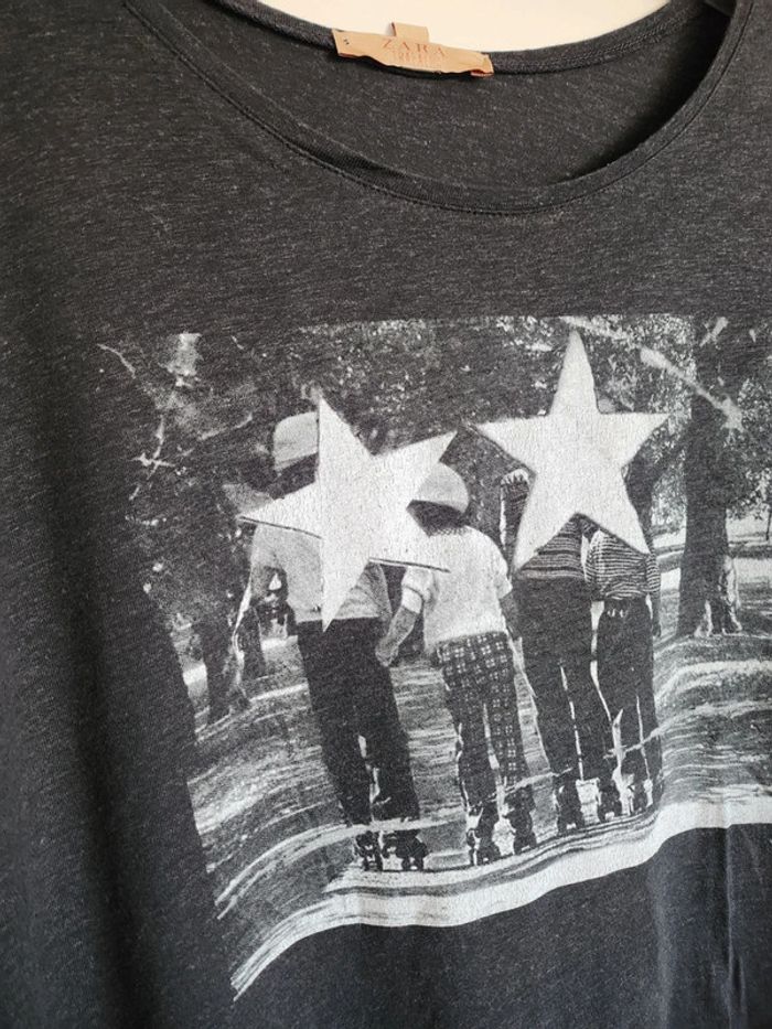 Crop top gris vintage Trafaluc Zara - photo numéro 2