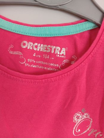 T-shirt rose foncé rouge 4ans Orch