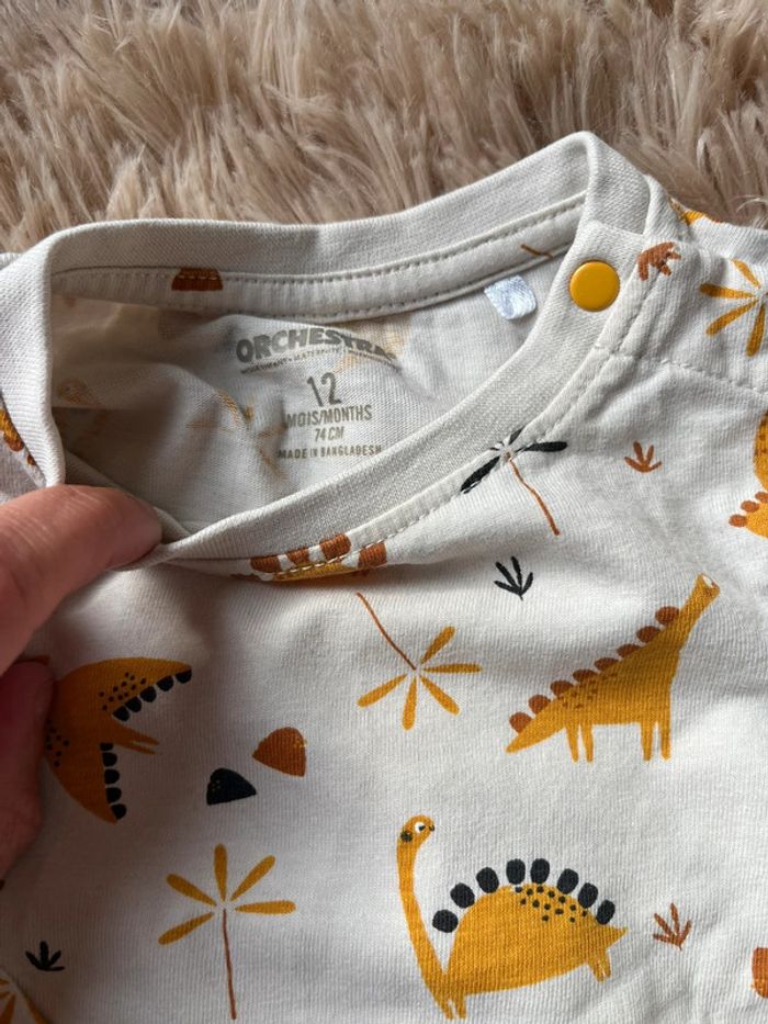 T-shirt manches longues dinosaures - photo numéro 3