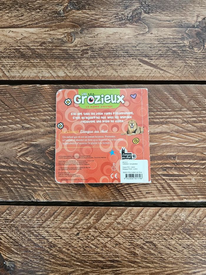 Livre enfant bébé les grozieux le monde sauvage rigolo fille ou garçon mixte - photo numéro 2