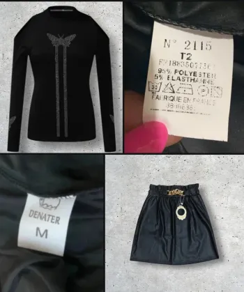 Ensemble 2 pièce jupe plus blouse avec deco de strass style Y2K 🍭🍭