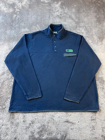 Pull polaire universitaire Notre-Dame Russell bleu marine avec logo brodé – Taille XXL