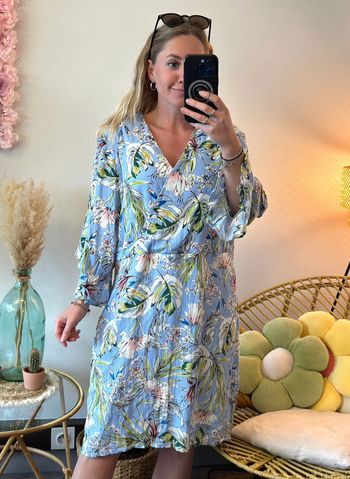 Robe bleu clair à motifs fleuris Belbo t42