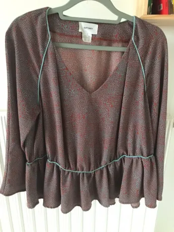 Blouse Softgrey bordeaux à motifs écailles