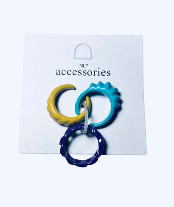 X3 Bagues Multicouleur NLY Accessories