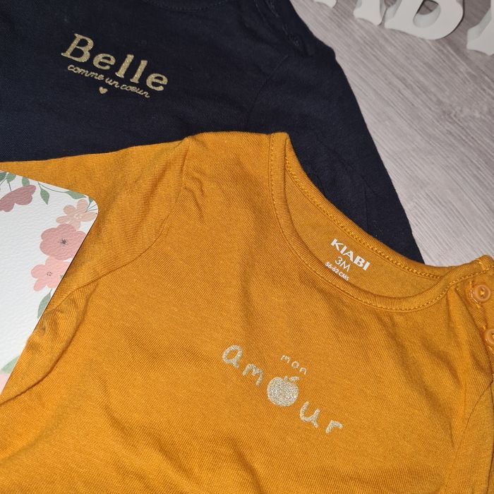 Lot de 2 t-shirts manches longues 3 mois - photo numéro 2