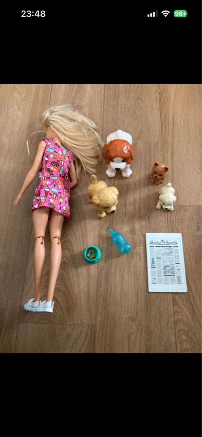 Barbie coffret poupée et ses 4 chiens - photo numéro 3