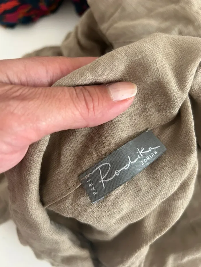 Rodika zanian chemise beige en lin femme, taille 40 - photo numéro 5