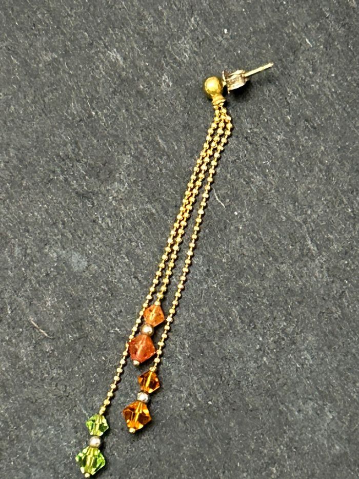 Belle paire de boucles d’oreilles pendantes en or 18 carats avec perles femme TBE - photo numéro 8