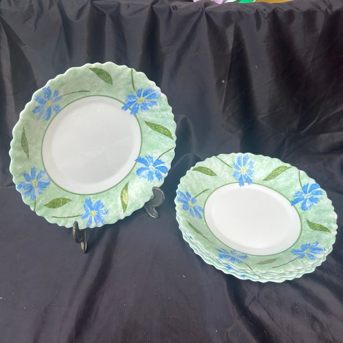 6 assiettes à soupe vintage bleuets Arcopal Gipsy - photo numéro 6