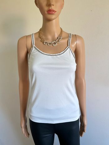 Débardeur blanc avec strass Morgan taille XS TBE
